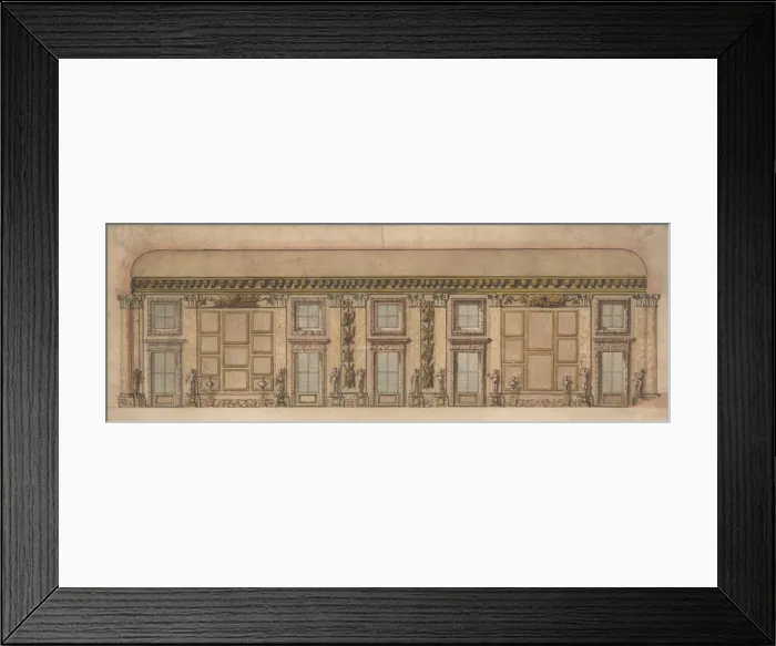 Framed Print : Elevation of the Gallery in the Palazzo Doria-Pamphilj, Rome, ca. 1650. Creator: Anon Framed Print : Elevation of the Gallery in the Palazzo Doria-Pamphilj, Rome, ca. 1650. Creator: Anon