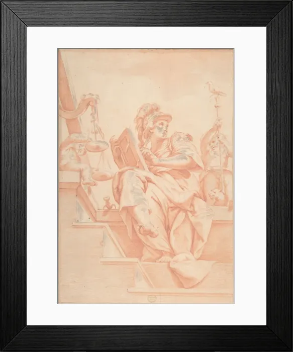 Framed Print : Allegory of Justice with Two Putti (after Lorenzo Sabatinis Fresco in Palazzo Framed Print : Allegory of Justice with Two Putti (after Lorenzo Sabatinis Fresco in Palazzo