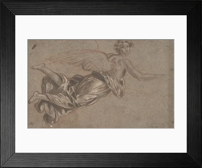 Framed Print : Flying Angel, 17th century. Creator: Anon Framed Print : Flying Angel, 17th century. Creator: Anon