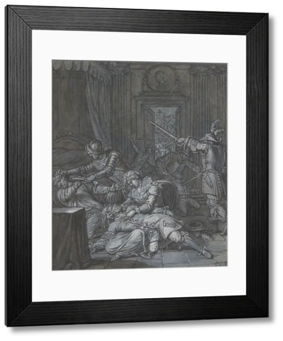 Framed Print : Interior scene with soldiers pillaging, 17th century. Creator: Unknown Framed Print : Interior scene with soldiers pillaging, 17th century. Creator: Unknown