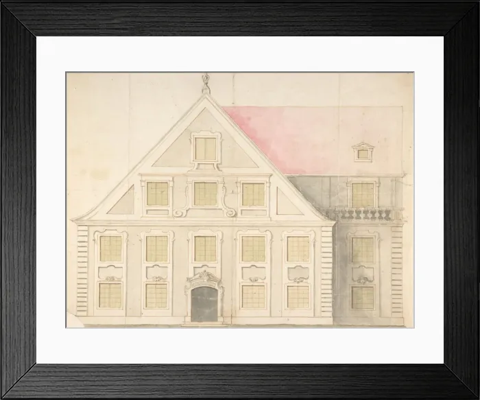 Framed Print : Design for a House Facade, 18th century. Creator: Attributed to Anonymous Framed Print : Design for a House Facade, 18th century. Creator: Attributed to Anonymous