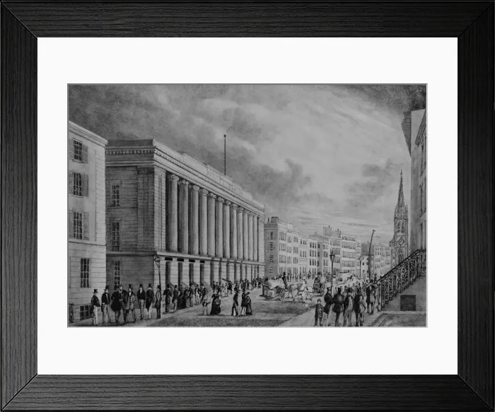 Framed Print : Wall Street, New York, 1848. Creator: Anon Framed Print : Wall Street, New York, 1848. Creator: Anon