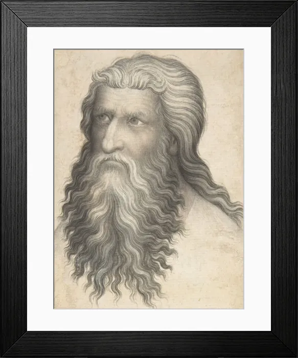Framed Print : Head of a Bearded Man, 1360-80. Creator: Anon Framed Print : Head of a Bearded Man, 1360-80. Creator: Anon