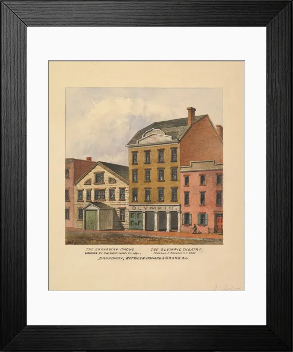 Framed Print : Broadway Circus and Olympic Theatre, Broadway between Howard and Grand... New York, 1821 Framed Print : Broadway Circus and Olympic Theatre, Broadway between Howard and Grand... New York, 1821