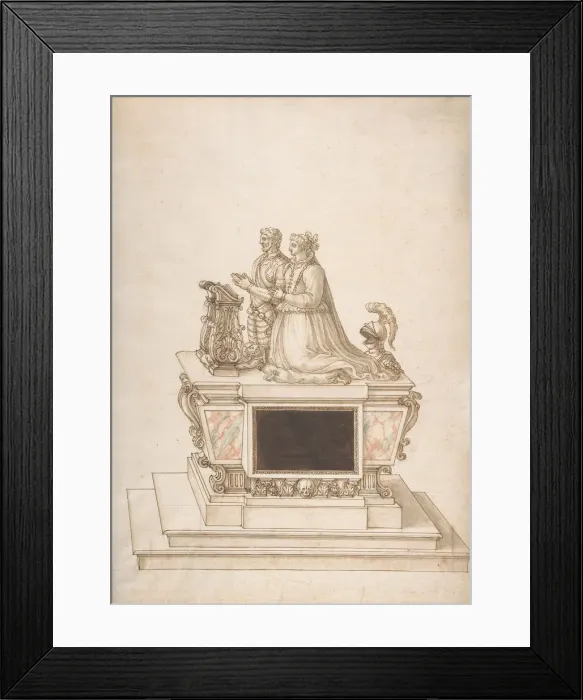 Framed Print : Design for a Triple Tomb, 16th century. Creator: Anon Framed Print : Design for a Triple Tomb, 16th century. Creator: Anon