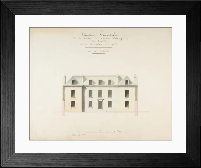 Framed Print : Design for the Exterior Facade of the Country House of Monsieur Blaney, Belleville Framed Print : Design for the Exterior Facade of the Country House of Monsieur Blaney, Belleville