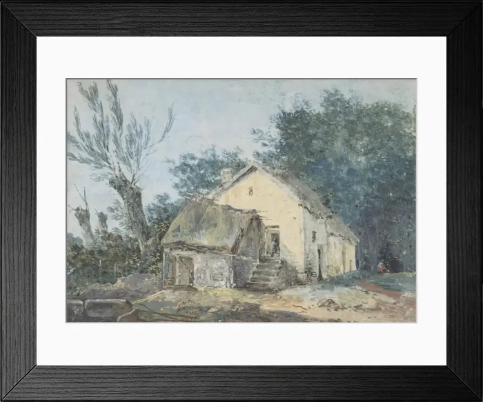 Framed Print : Landscape - Cottage in a Wood, 18th century. Creator: Anon Framed Print : Landscape - Cottage in a Wood, 18th century. Creator: Anon