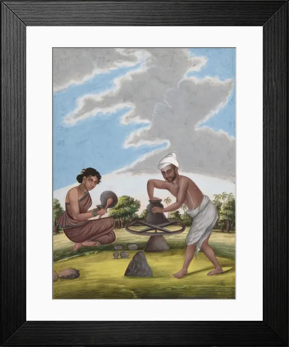 Framed Print : A Potter in Balabar Cast, from Indian Trades and Castes, ca. 1840. Creator: Anon Framed Print : A Potter in Balabar Cast, from Indian Trades and Castes, ca. 1840. Creator: Anon