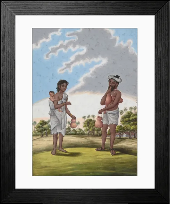 Framed Print : Solf-Coraven, or Beggar, from Indian Trades and Castes, ca. 1840. Creator: Anon Framed Print : Solf-Coraven, or Beggar, from Indian Trades and Castes, ca. 1840. Creator: Anon