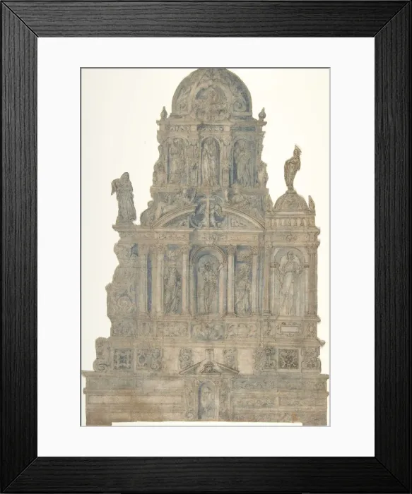 Framed Print : Project for a Monumental Tomb, 16th century. Creator: Anon Framed Print : Project for a Monumental Tomb, 16th century. Creator: Anon