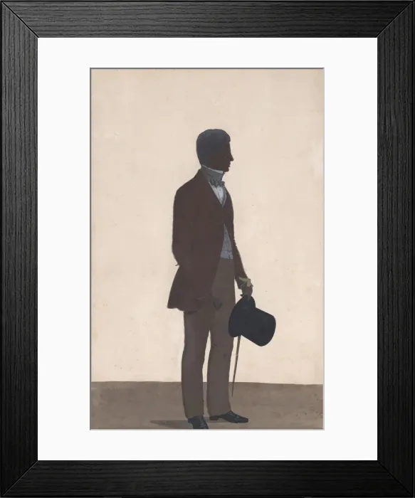 Framed Print : A young man, standing; full length silhouette, profile to right, 1850 Framed Print : A young man, standing; full length silhouette, profile to right, 1850