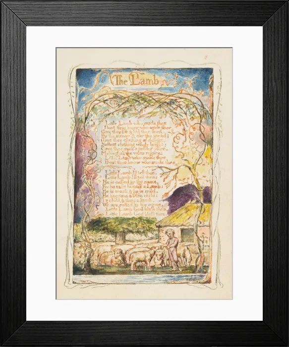Framed Print : Songs of Innocence and of Experience: The Lamb, ca. 1825. Creator: William Blake Framed Print : Songs of Innocence and of Experience: The Lamb, ca. 1825. Creator: William Blake