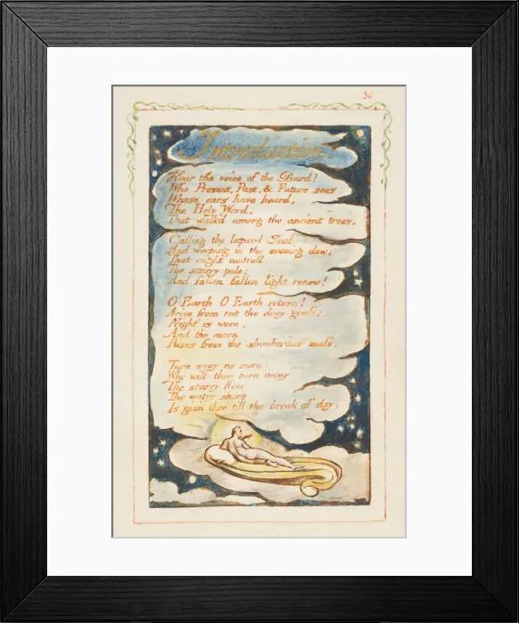 Framed Print : Songs of Experience: Introduction: Hear the voice of the Bard, ca. 1825