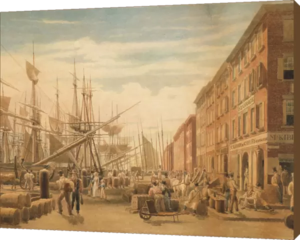 View of South Street, from Maiden Lane, New York City, ca. 1827
