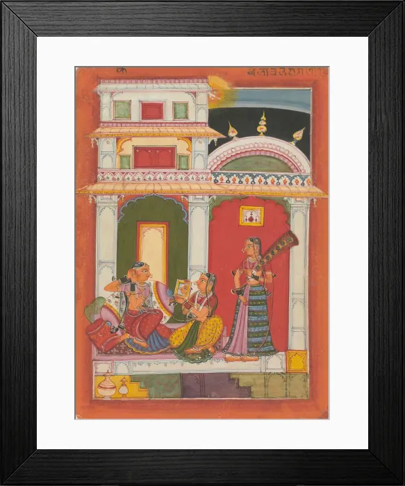 Framed Print : Vilaval Ragini: Folio from a ragamala series (Garland of Musical Modes), ca. 1680 Framed Print : Vilaval Ragini: Folio from a ragamala series (Garland of Musical Modes), ca. 1680
