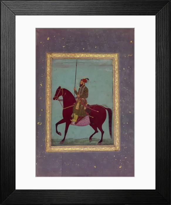 Framed Print : Equestrian Portrait of Aurangzeb, 17th century. Creator: Unknown Framed Print : Equestrian Portrait of Aurangzeb, 17th century. Creator: Unknown