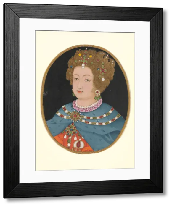 Framed Print : Lady in Elizabethan Costume, late 17th century. Creator: Unknown Framed Print : Lady in Elizabethan Costume, late 17th century. Creator: Unknown