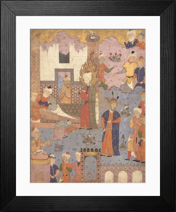 Framed Print : Muhammad Revives the Sick Boy, Folio from a Falnama (Book of Omens) of Ja far al-Sadiq Framed Print : Muhammad Revives the Sick Boy, Folio from a Falnama (Book of Omens) of Ja far al-Sadiq