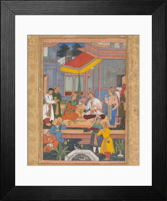Framed Print : Interior of a Courtyard with Figures, early 17th century. Creator: Unknown Framed Print : Interior of a Courtyard with Figures, early 17th century. Creator: Unknown