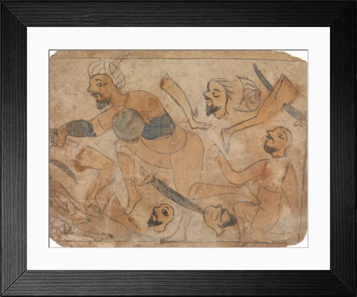 Framed Print : Battle Scene, 13th century. Creator: Unknown Framed Print : Battle Scene, 13th century. Creator: Unknown