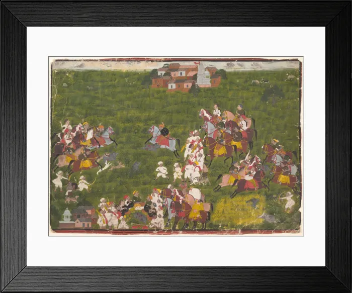 Framed Print : Maharana Sangram Singh Hunting Wild Boar, ca. 1725. Creator: Unknown Framed Print : Maharana Sangram Singh Hunting Wild Boar, ca. 1725. Creator: Unknown