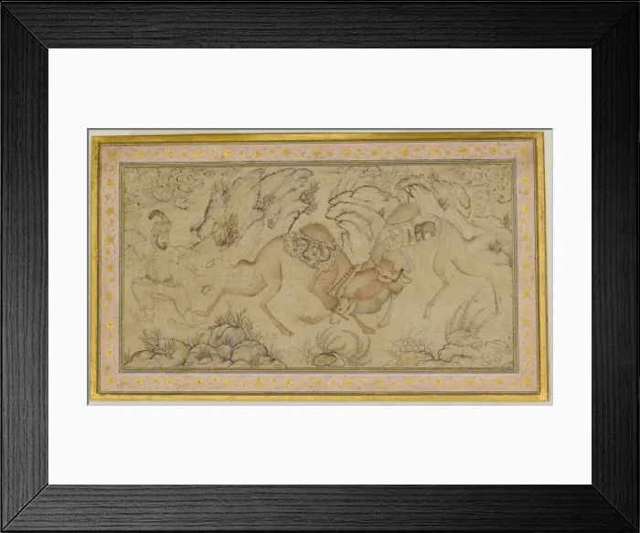 Framed Print : Two Camels Fighting, late 16th-early 17th century. Creator: Unknown Framed Print : Two Camels Fighting, late 16th-early 17th century. Creator: Unknown