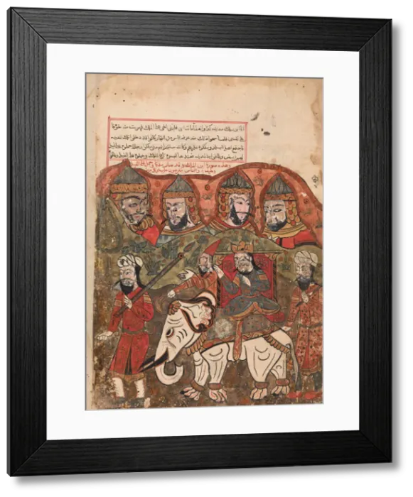 Framed Print : The Prince Having been Proclaimed King is Paraded Through the City on a White Framed Print : The Prince Having been Proclaimed King is Paraded Through the City on a White