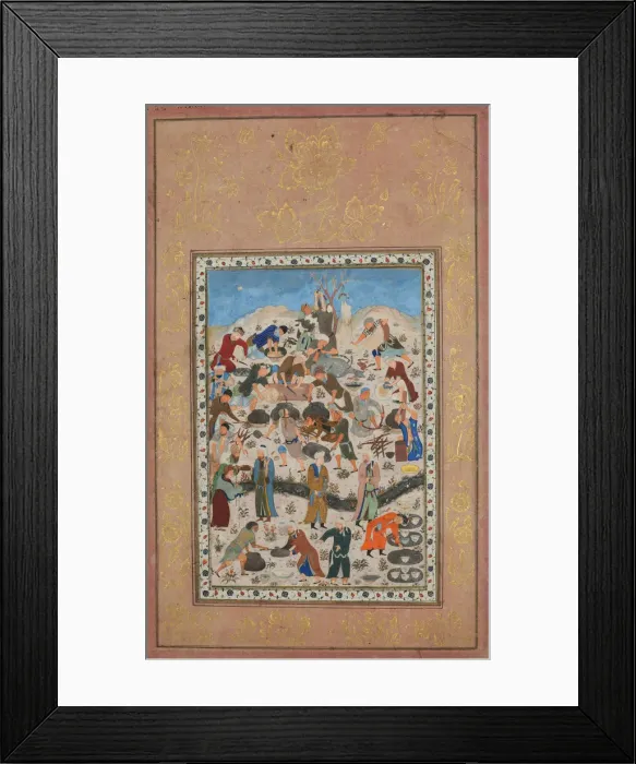 Framed Print : Preparation for a Feast, Folio from a Divan of Jami, late 15th century. Creator: Unknown Framed Print : Preparation for a Feast, Folio from a Divan of Jami, late 15th century. Creator: Unknown