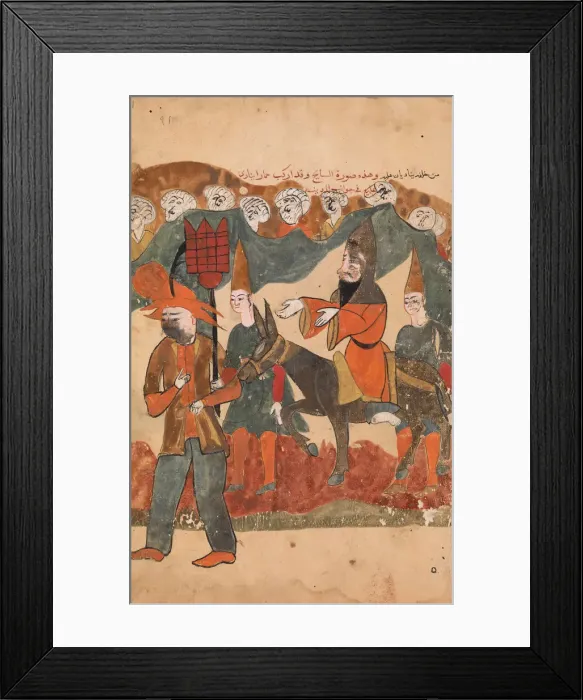 Framed Print : The Discredited Ascetic Being Paraded Through the Town on a Donkey... 18th century Framed Print : The Discredited Ascetic Being Paraded Through the Town on a Donkey... 18th century