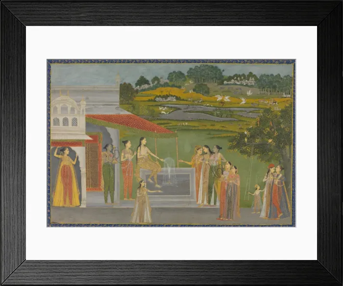 Framed Print : Princesses Gather at a Fountain, ca. 1770. Creator: Unknown Framed Print : Princesses Gather at a Fountain, ca. 1770. Creator: Unknown