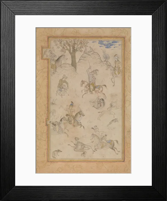 Framed Print : A Princely Hunt, late 16th century. Creator: Unknown Framed Print : A Princely Hunt, late 16th century. Creator: Unknown
