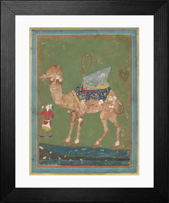 Framed Print : Composite Camel with Attendant, third quarter 16th century. Creator: Unknown Framed Print : Composite Camel with Attendant, third quarter 16th century. Creator: Unknown