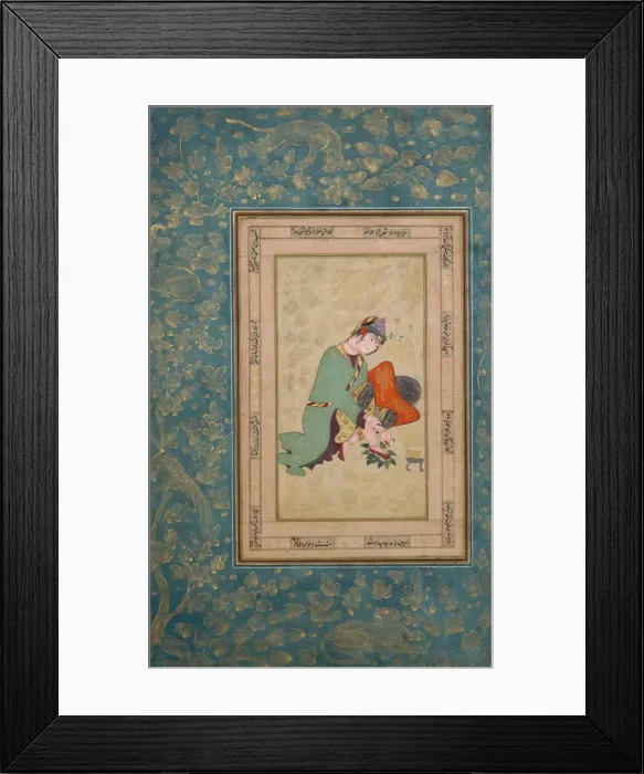 Framed Print : Woman Applying Henna, late 16th century. Creator: Unknown Framed Print : Woman Applying Henna, late 16th century. Creator: Unknown