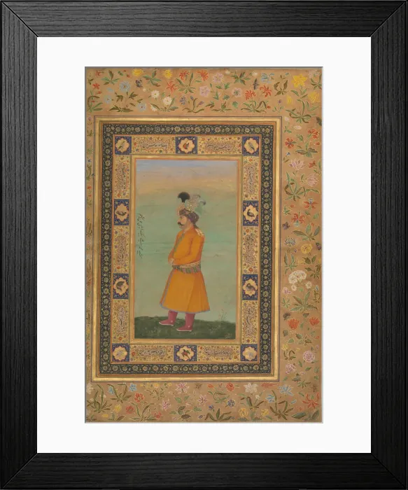 Framed Print : Portrait of Muhammad Ali Baig, Folio from the Shah Jahan Album, recto, early 19th century Framed Print : Portrait of Muhammad Ali Baig, Folio from the Shah Jahan Album, recto, early 19th century