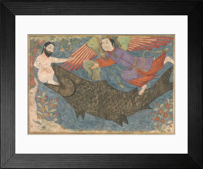Framed Print : Jonah and the Whale, Folio from a Jami al-Tavarikh (Compendium of Chronicles), ca. 1400 Framed Print : Jonah and the Whale, Folio from a Jami al-Tavarikh (Compendium of Chronicles), ca. 1400