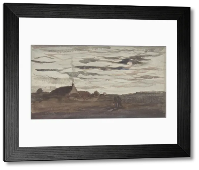 Framed Print : Moonlight, ca. 1860. Creator: Charles Francois Daubigny Framed Print : Moonlight, ca. 1860. Creator: Charles Francois Daubigny