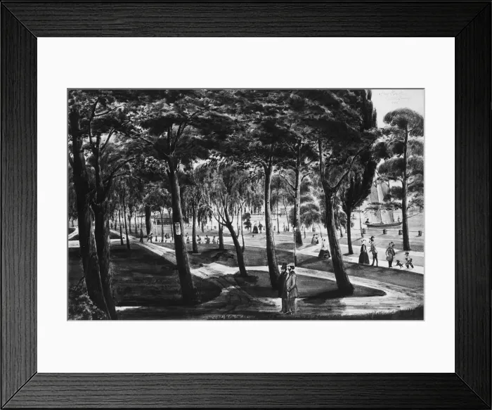 Framed Print : Battery Park, New York, 1849. Creator: Christian Gottlieb Cantzlier Framed Print : Battery Park, New York, 1849. Creator: Christian Gottlieb Cantzlier
