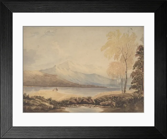 Framed Print : Lakeland Landscape, early 19th century. Creator: Formerly attributed to Copley Fielding Framed Print : Lakeland Landscape, early 19th century. Creator: Formerly attributed to Copley Fielding