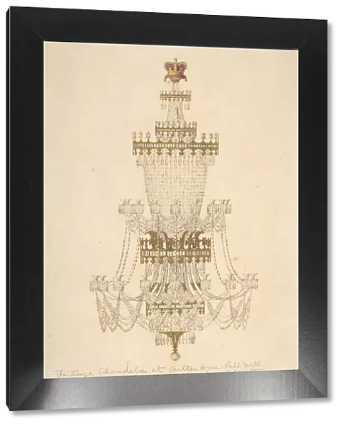Large Chandelier at Carlton House, Pall Mall, 19th century. Creator: Edmund Thomas Parris