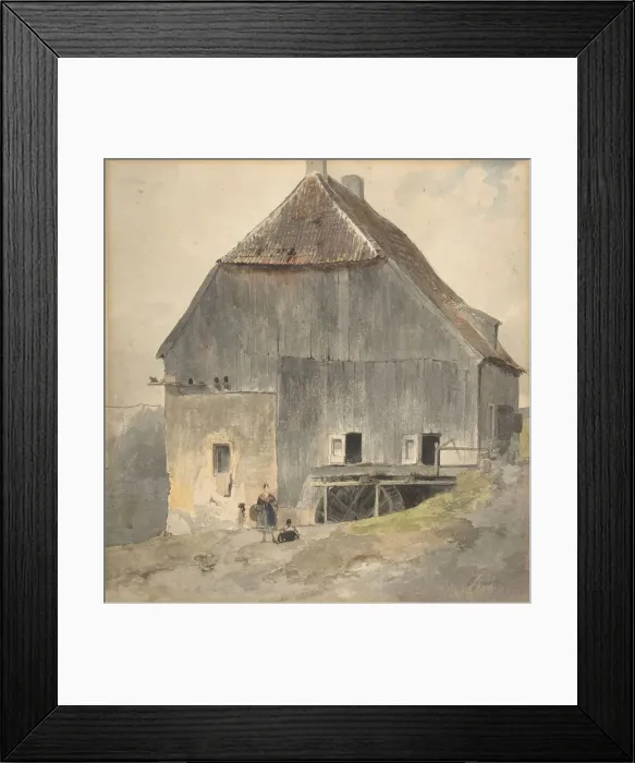 Framed Print : Watermill, ca. 1870. Creator: Ernst Erwin Oehme Framed Print : Watermill, ca. 1870. Creator: Ernst Erwin Oehme