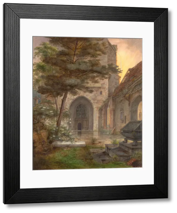 Framed Print : A Portal of a Church, first half 19th century. Creator: Ernst Ferdinand Oehme