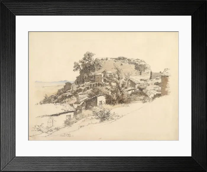 Framed Print : Roman Landscape near Rocca di Papa, 1866. Creator: Ernst Furchtegott Mohn Framed Print : Roman Landscape near Rocca di Papa, 1866. Creator: Ernst Furchtegott Mohn