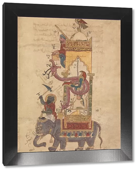 The Elephant Clock, Folio from a Book of the Knowledge of Ingenious Mechanical... A.H