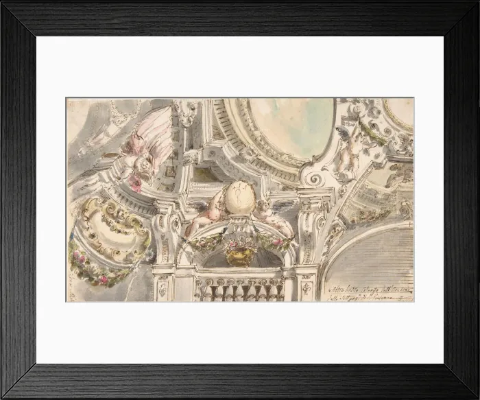 Framed Print : Design for a Ceiling. Creator: Attributed to Faustino Trebbi Framed Print : Design for a Ceiling. Creator: Attributed to Faustino Trebbi