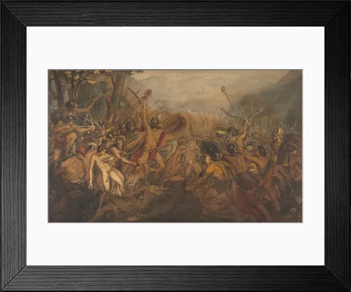 Framed Print : Battle Scene, 19th century. Creator: Francois Joseph Heim Framed Print : Battle Scene, 19th century. Creator: Francois Joseph Heim