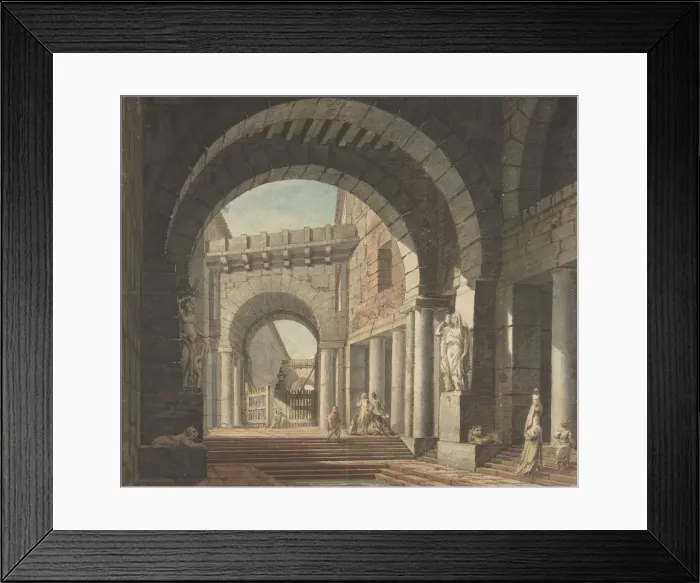 Framed Print : Courtyard, 18th century. Creator: Anon Framed Print : Courtyard, 18th century. Creator: Anon