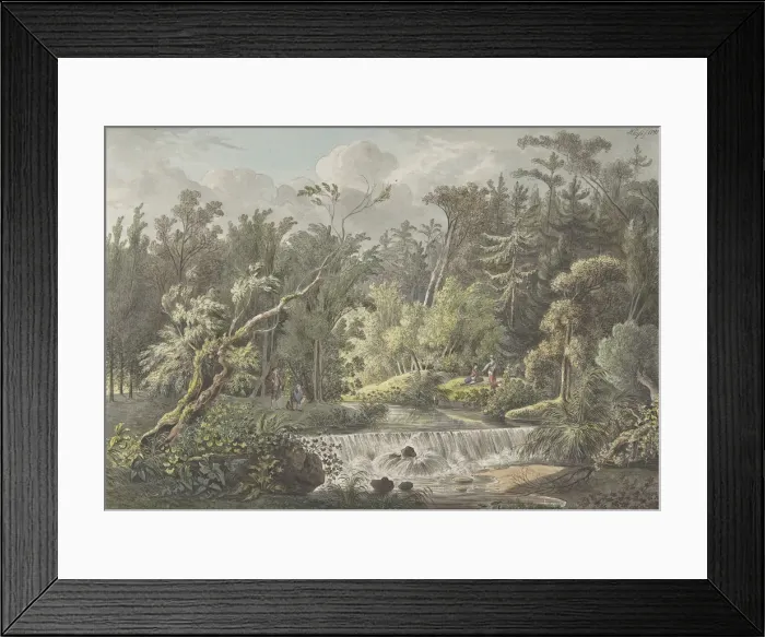 Framed Print : Landscape with Waterfall, late 18th-early 19th century. Creator Framed Print : Landscape with Waterfall, late 18th-early 19th century. Creator