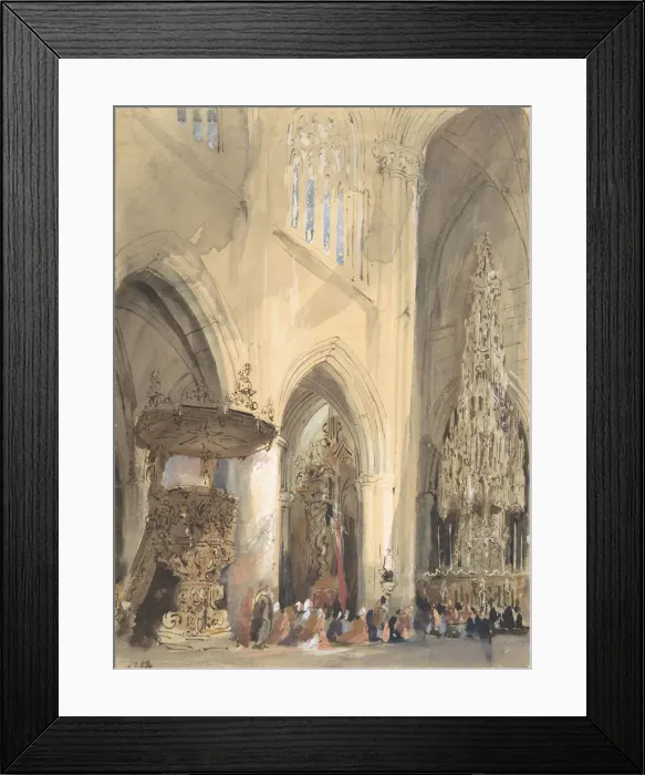 Framed Print : Interior of the Church of St. Jacques, Louvain, 1807-54. Creator: Jenaro Perez Villaamil Framed Print : Interior of the Church of St. Jacques, Louvain, 1807-54. Creator: Jenaro Perez Villaamil