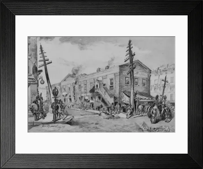 Framed Print : The Old Slip Market, 1881. Creator: George Reynolds Framed Print : The Old Slip Market, 1881. Creator: George Reynolds