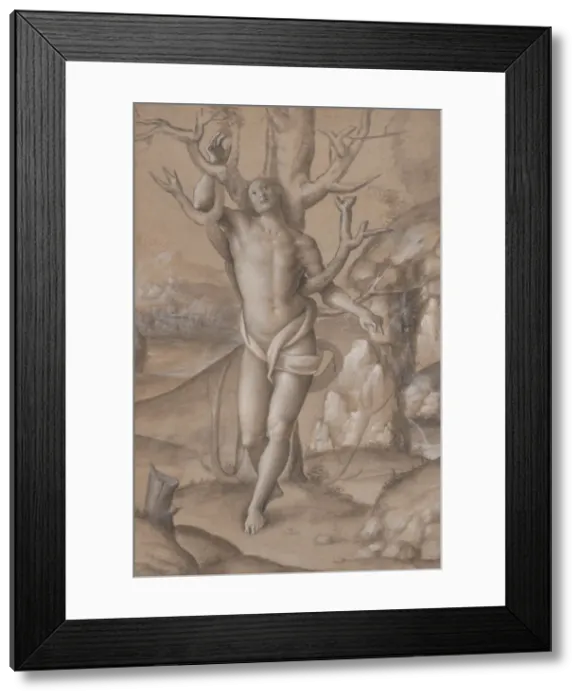 Framed Print : Saint Sebastian, ca. 1524. Creator: Gerolamo Giovenone Framed Print : Saint Sebastian, ca. 1524. Creator: Gerolamo Giovenone